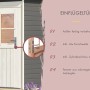 Karibu Türpaket für Außensauna, elfenbeinweiß, mit Fenster und Zylinderschloss.