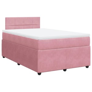 vidaXL Boxspringbett mit Matratze Rosa 120x200 cm Samt 3290015