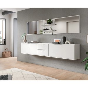 Inn.Furn Garderoben-Set 6-teilig in Weiß Hochglanz 236 cm SystemX