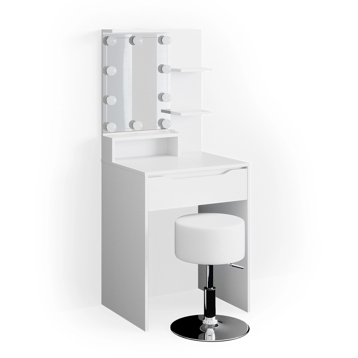 Vicco Schminktisch Ruben Weiß 60 cm mit LED Beleuchtung und Hocker günstig online kaufen