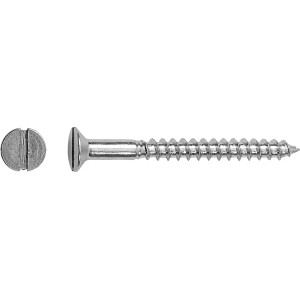 Holzschraube Senkkopf, 3x16 mm, Schlitz-Antrieb, verzinkt, für Holzverbindungen.