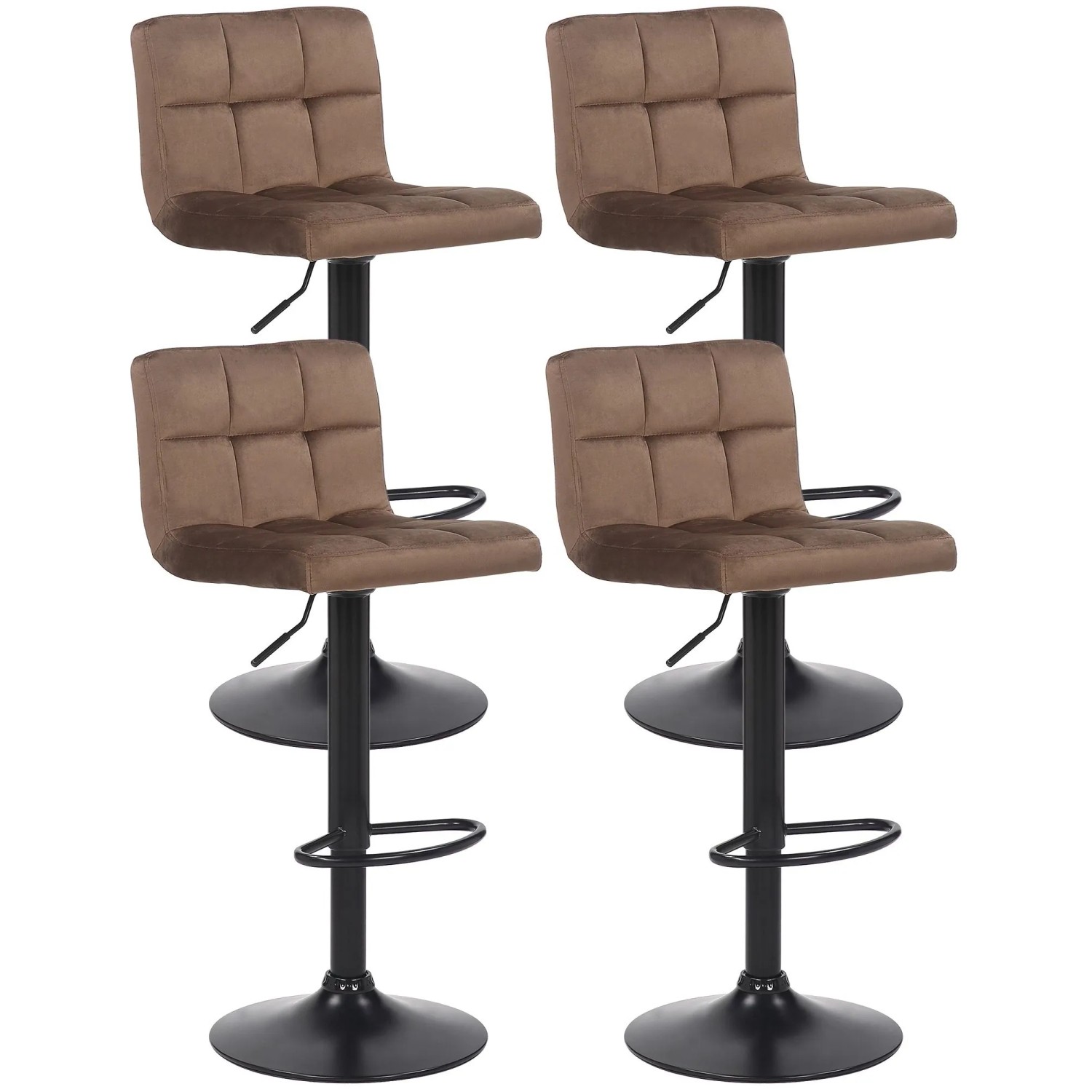 CLP 4er Set Barhocker Feni Samt Braun
