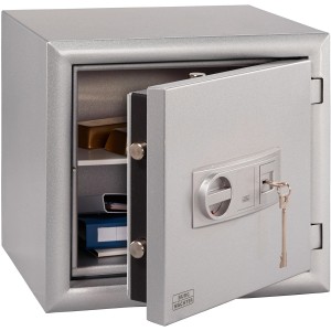 Burg-Wächter Wertschutzschrank MTD 750 K, Tresor mit geöffneter Tür, silber-metallic.