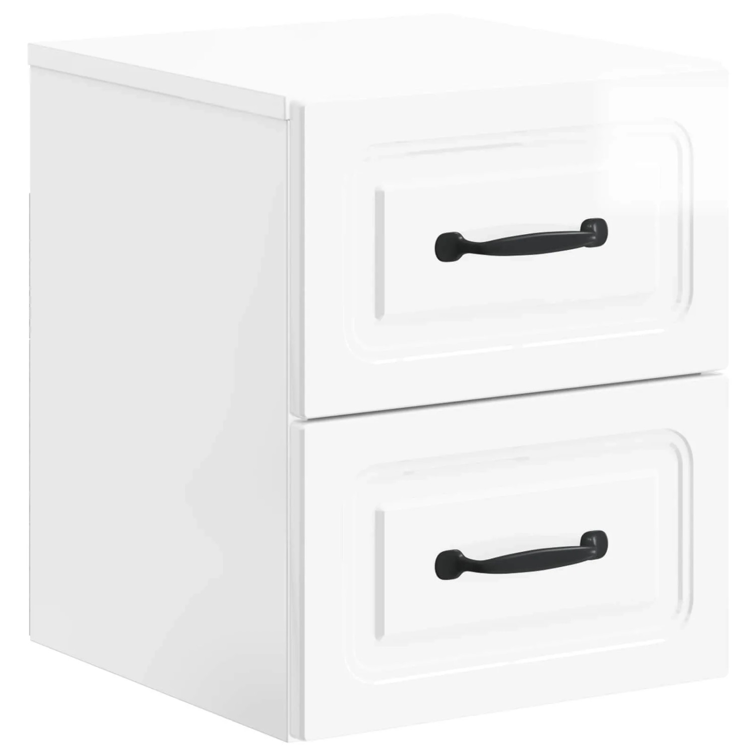 vidaXL Wandmontierter Nachttisch Hochglanz Weiß 34,5 x 33 x 40 cm 899323