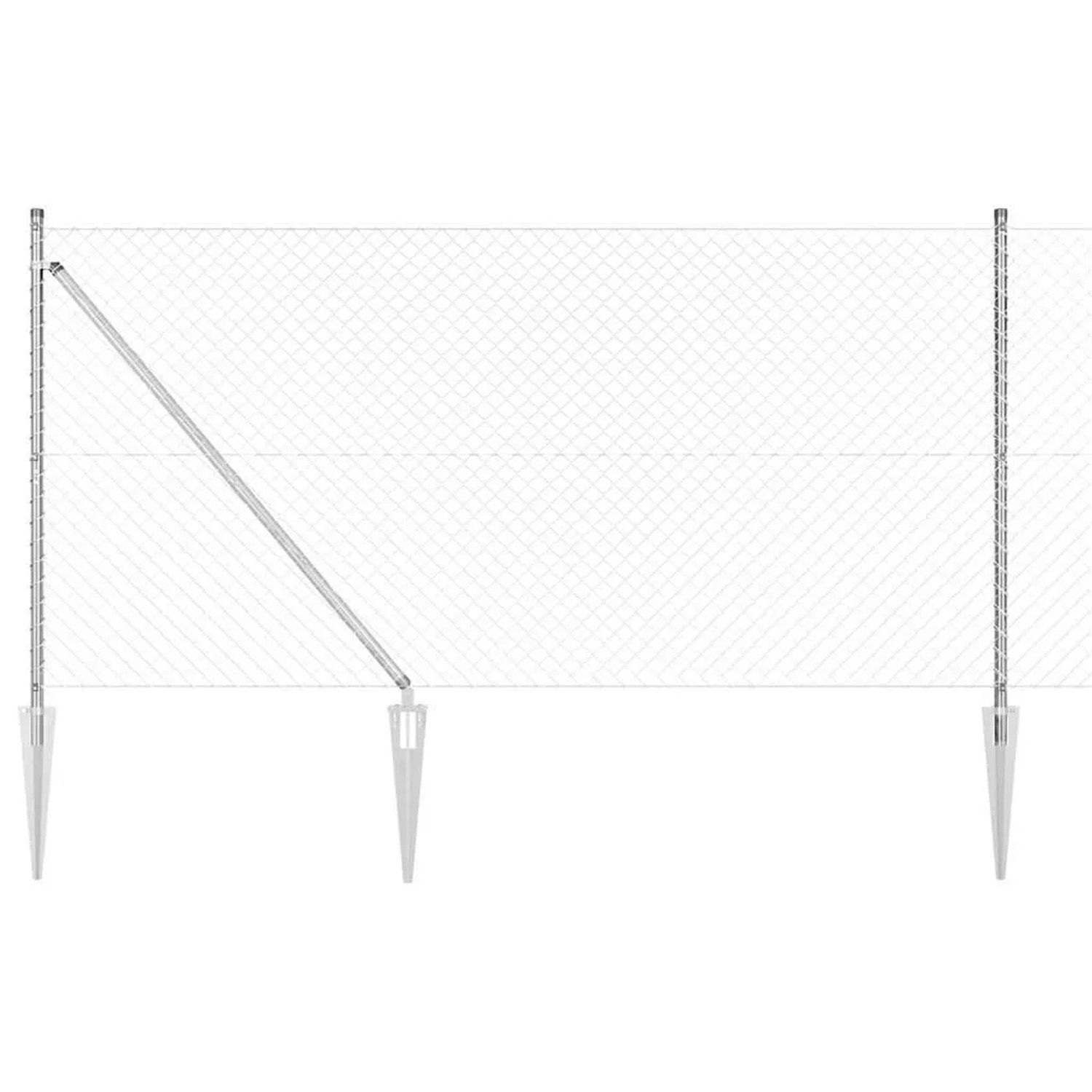 vidaXL Zaunpfosten Silber 10 x 1,4 m 40 x 40 mm Maschen Stahl 3351207 günstig online kaufen