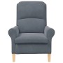 Dunkelgrauer vidaXL Sessel (76x94x102 cm) aus Samt. Loungesessel mit Holzfüßen.