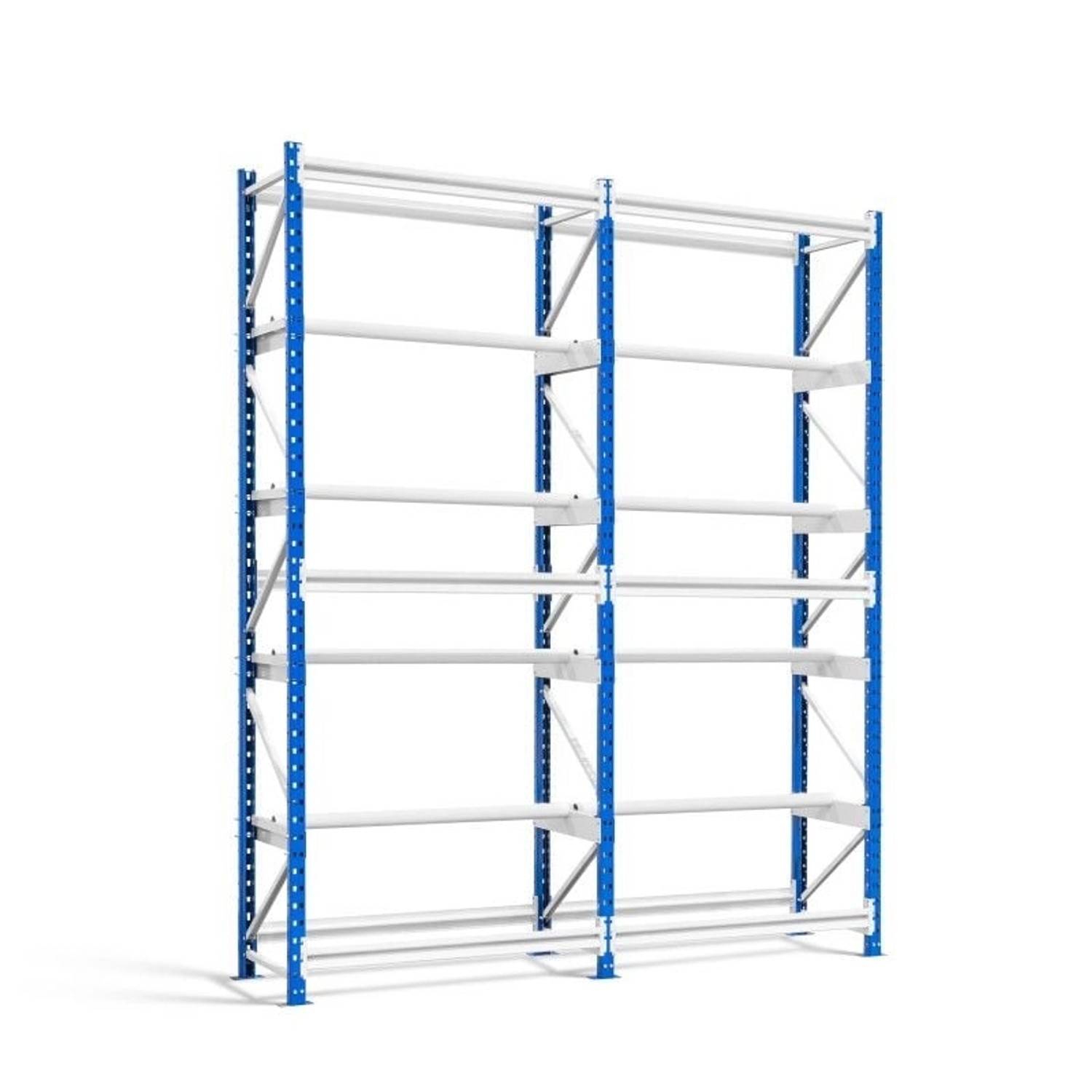 PROREGAL Spulenregal Maximus, 200x100x50 cm, 3 Ebenen, blau-grau.