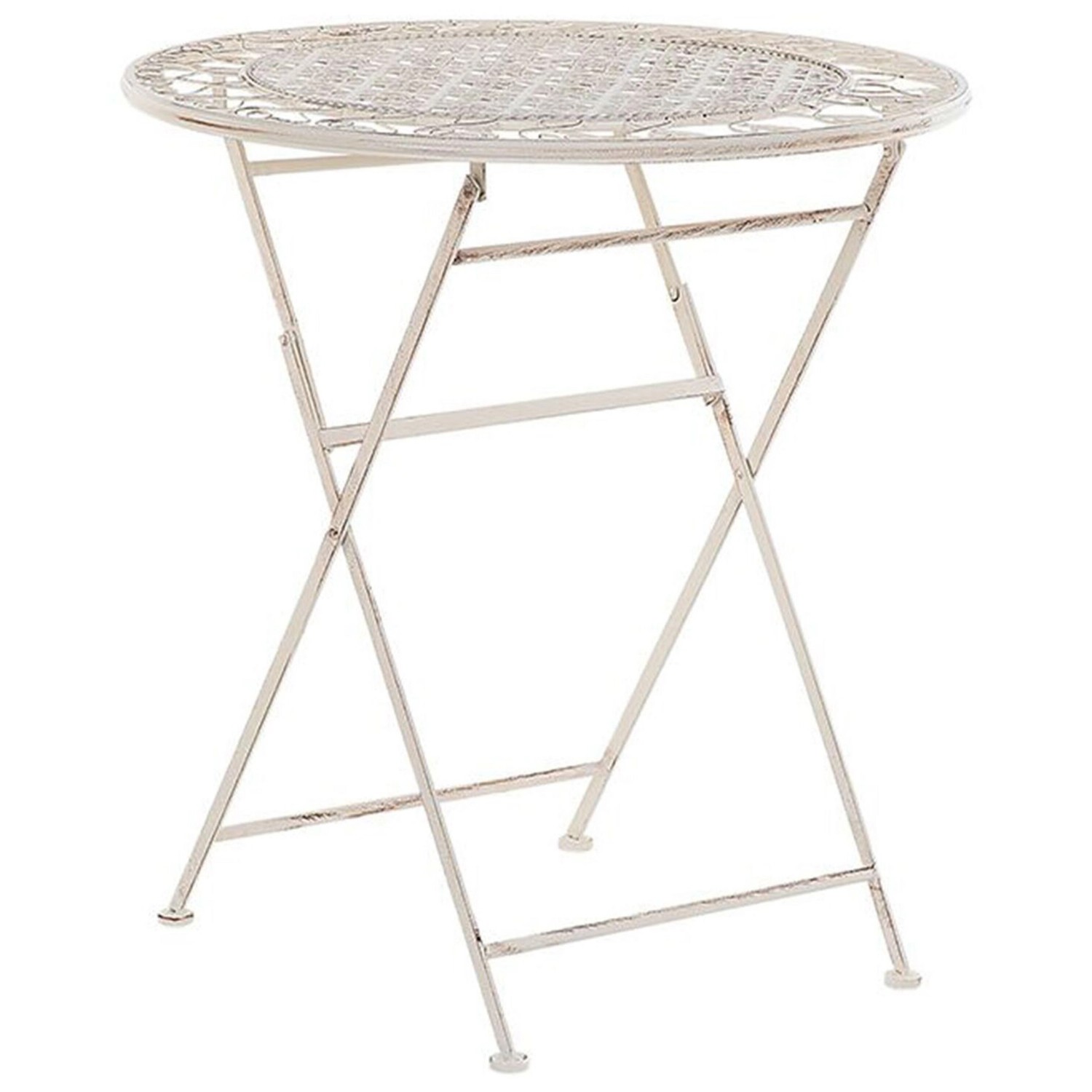 Beliani Runder Tisch TRIESTE Hellbeige 70x70x76 günstig online kaufen