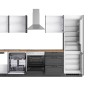Moderne Held Küchenzeile Kempten 300 cm in Graphit/Grau mit E-Geräten.