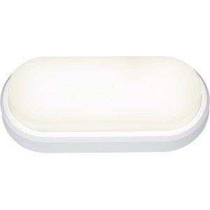 Weiße LED-Ovalleuchte für Keller und Feuchträume, 18W, neutralweißes Licht.