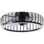 Schwarze LED-Deckenleuchte Capo mit Ventilator, Ø 48 cm. Moderne Deckenlampe mit integriertem Ventilator.