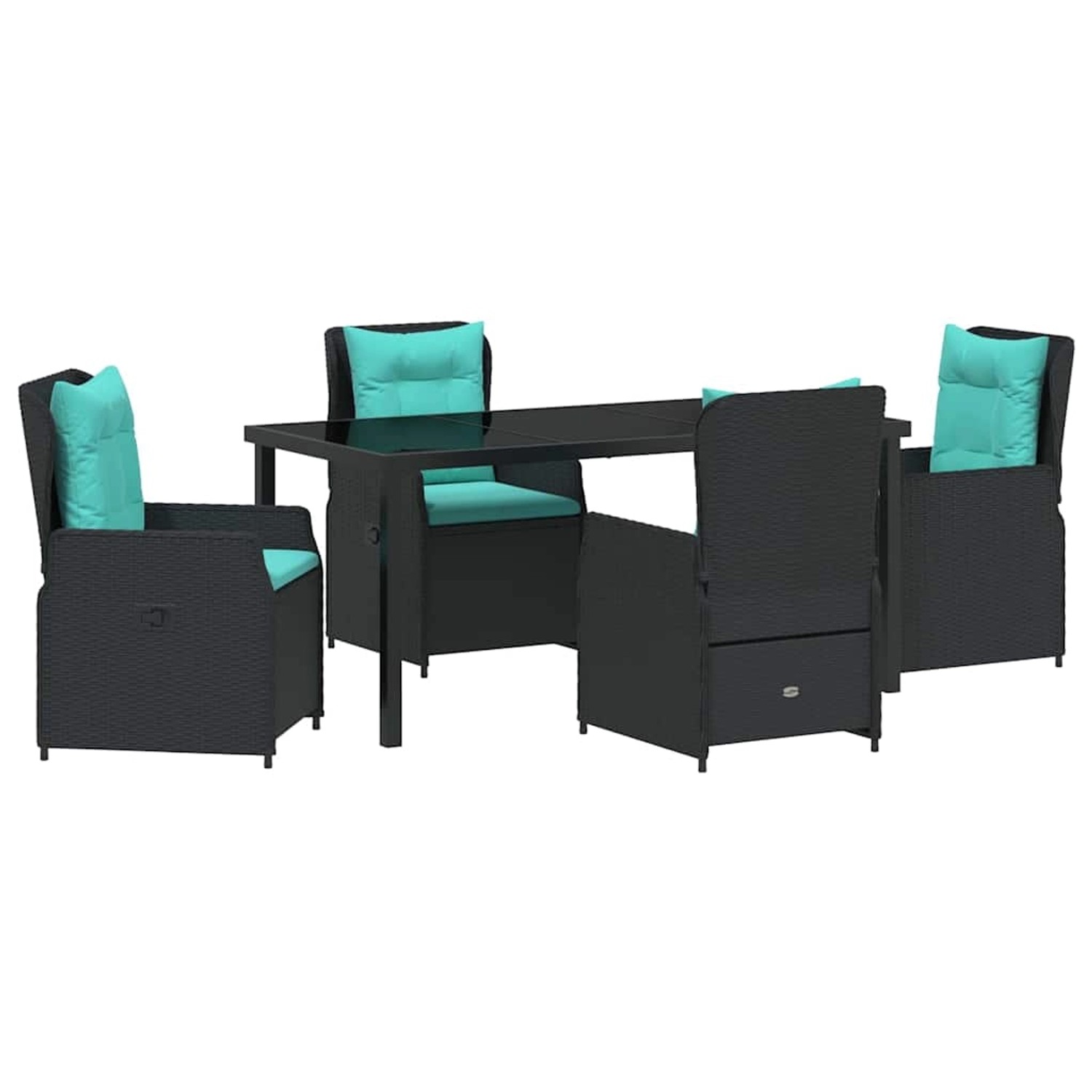 vidaXL Garten Essgruppe 5-Tlg Schwarz Poly Rattan 3381040 günstig online kaufen