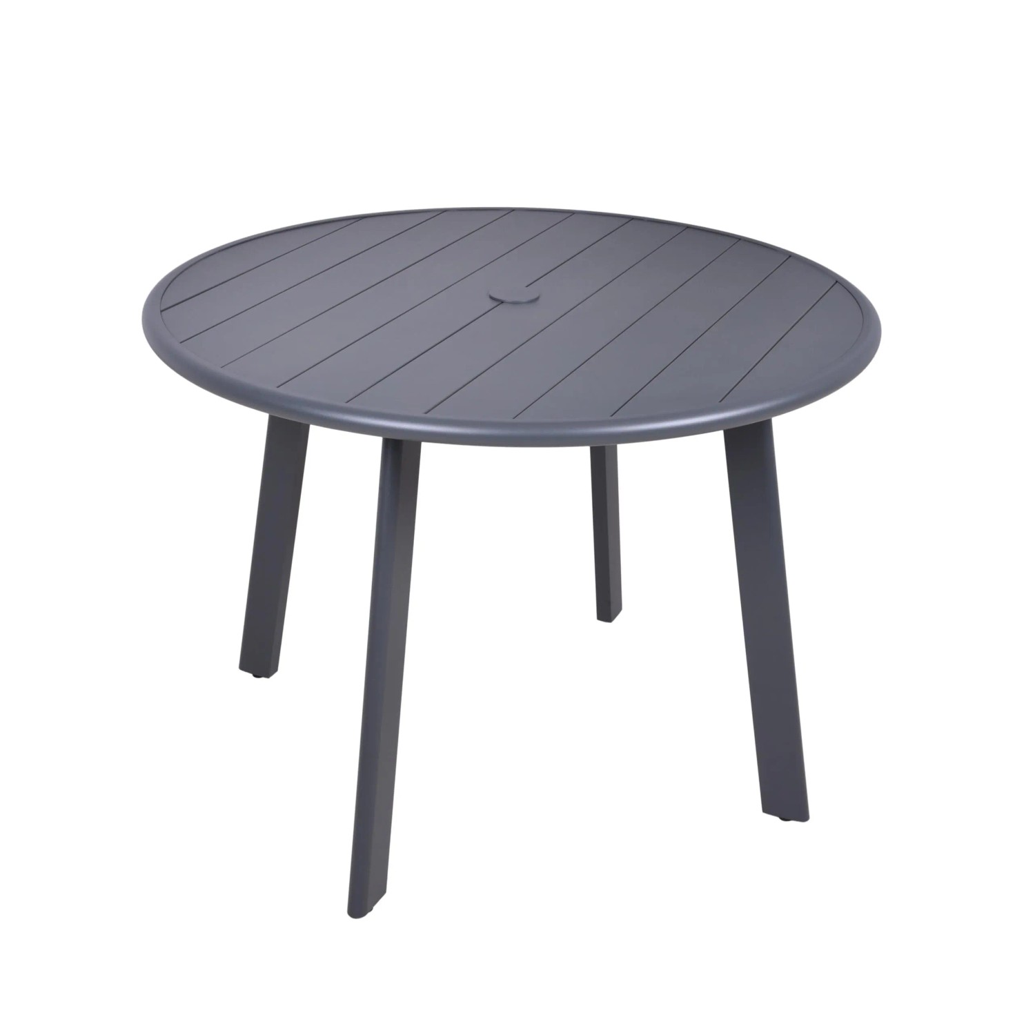 DELUKE Gartentisch KEVIN Schirmloch Lochabdeckungen Anthrazit 101,5x101,5x72cm Aluminium Terrassentisch Wetterfest Outdoor Tisch