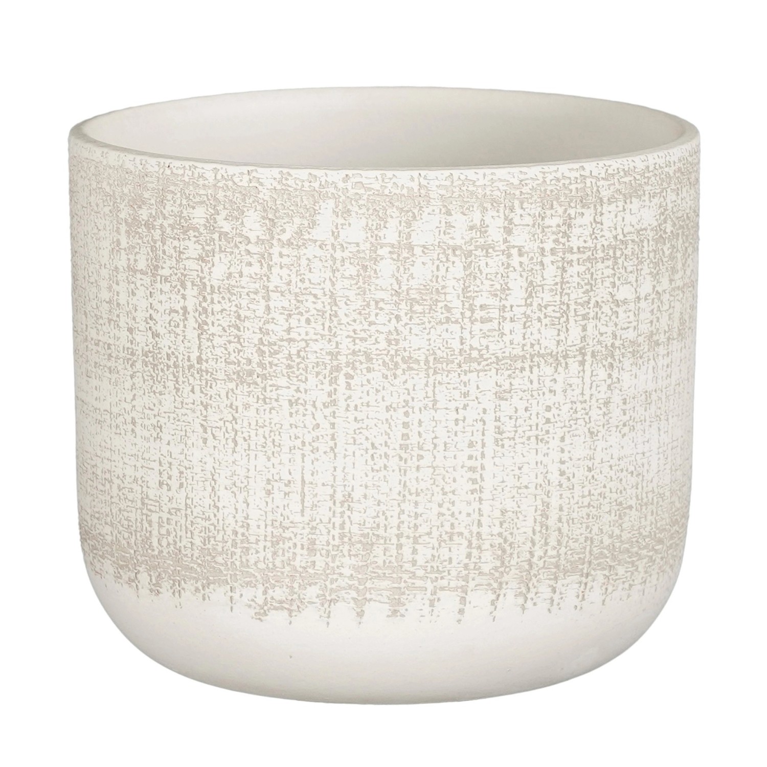 Mica Decorations Übertopf Florian Keramik 14 cm x Ø 15 cm Cremeweiß