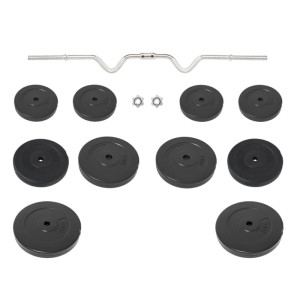vidaXL Curlstange mit Hantelscheiben 90 kg 3145023