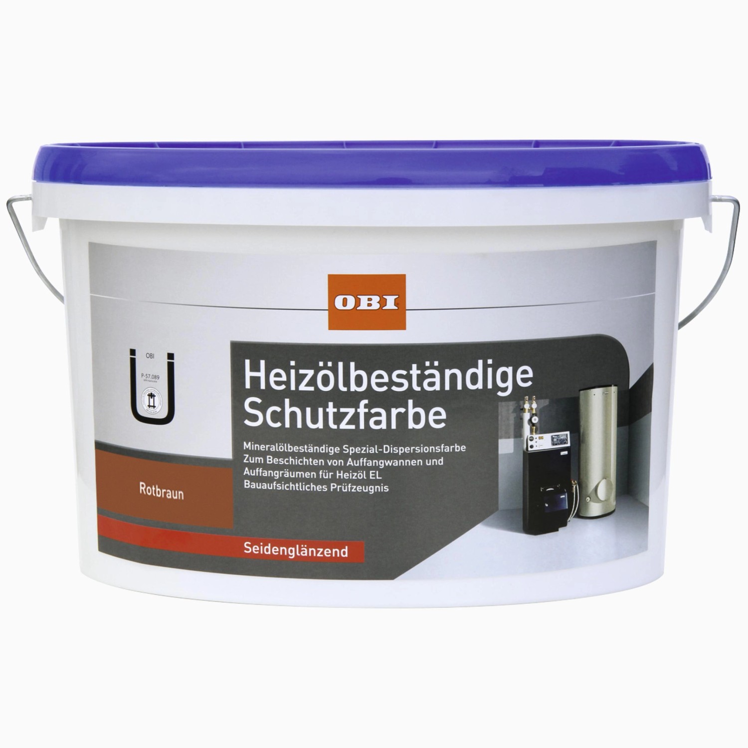 OBI Heizölbeständige Schutzfarbe Rotbraun seidenglänzend 2,5 l
