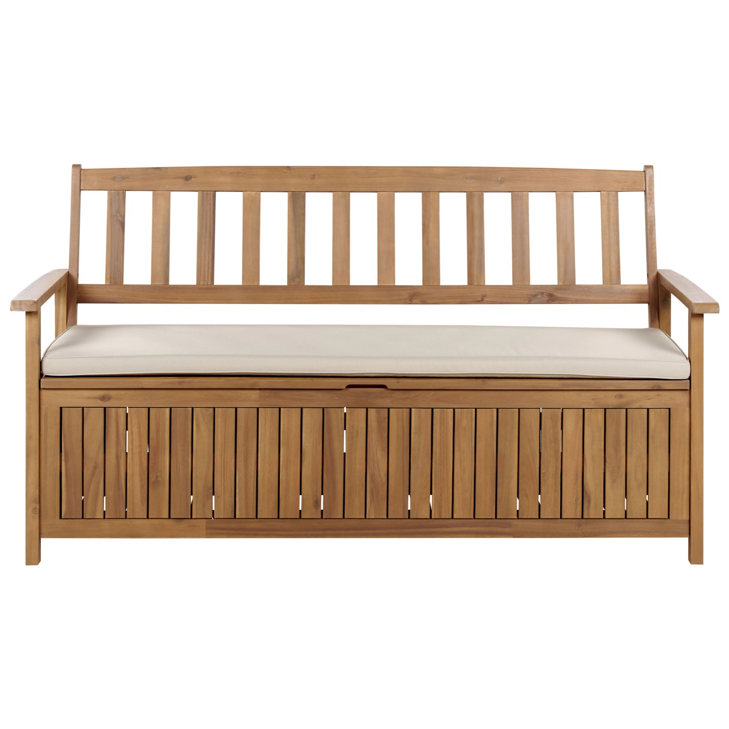 Beliani Gartenbank Heller Holzfarbton Beige Grau 60x160x91 günstig online kaufen