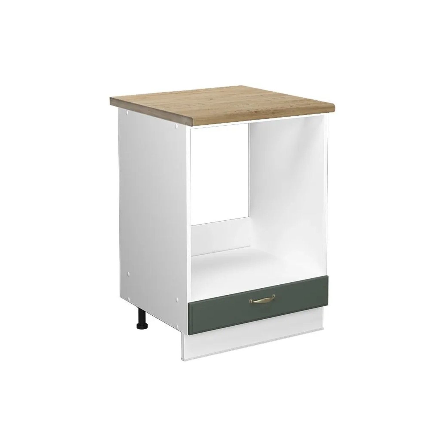 Vicco Herdumbauschrank Fame-Line Grün-Gold Landhaus Weiß 60 cm AP Eiche