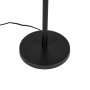 Detailaufnahme der schwarzen QAZQA Stehlampe Simplo mit hellgrauem Schirm, Fokus auf dem Lampenfuß.