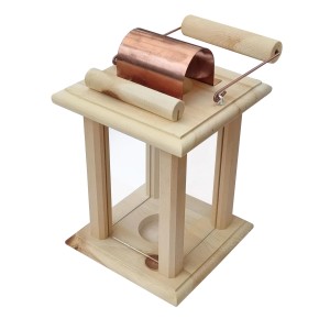 Erst-Holz Schöne Zirbenholzlaterne für Innenräume und Draußen als Dekoration