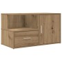vidaXL Eckregal Artisan-Eiche, Wohnzimmerschrank mit Schublade und Tür, Holzwerkstoff.