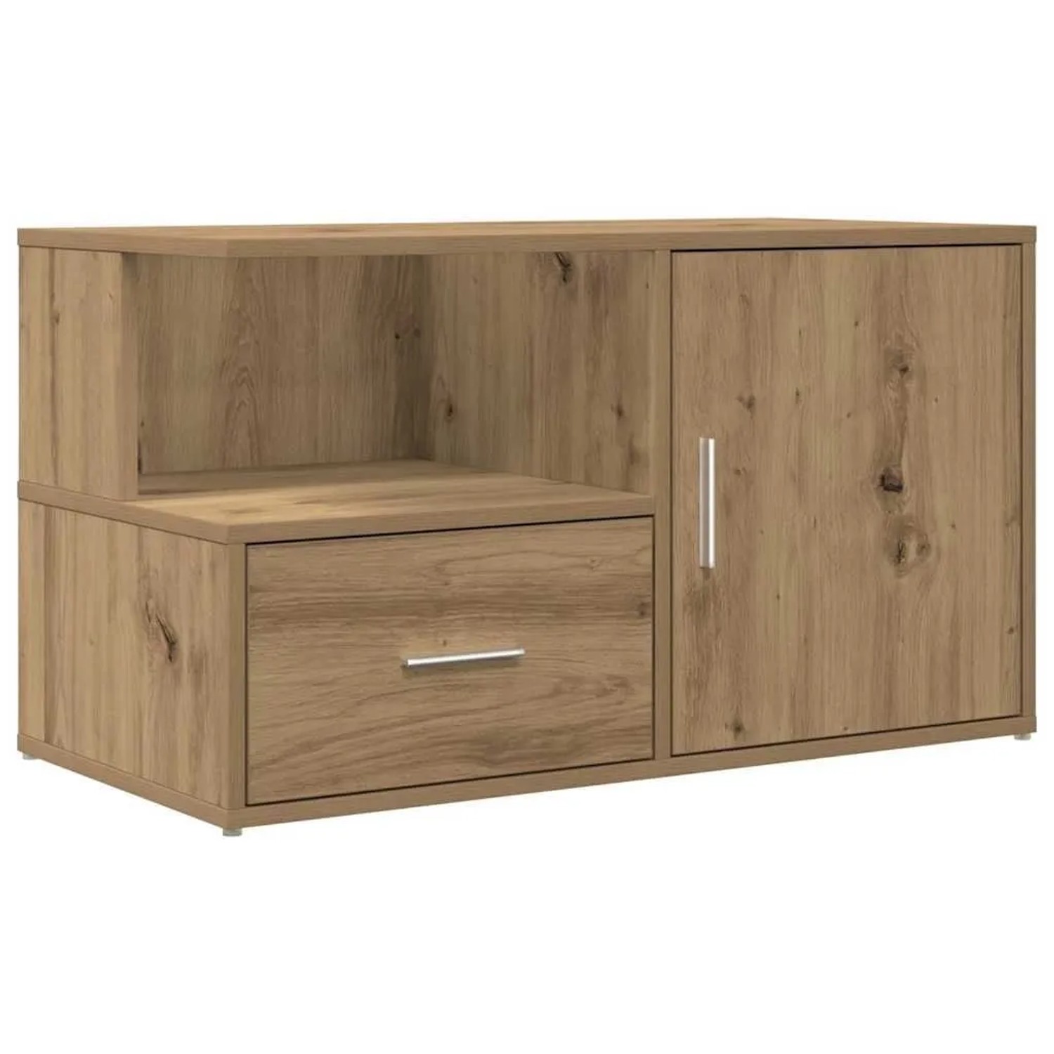 vidaXL Eckregal Artisan-Eiche, Wohnzimmerschrank mit Schublade und Tür, Holzwerkstoff.