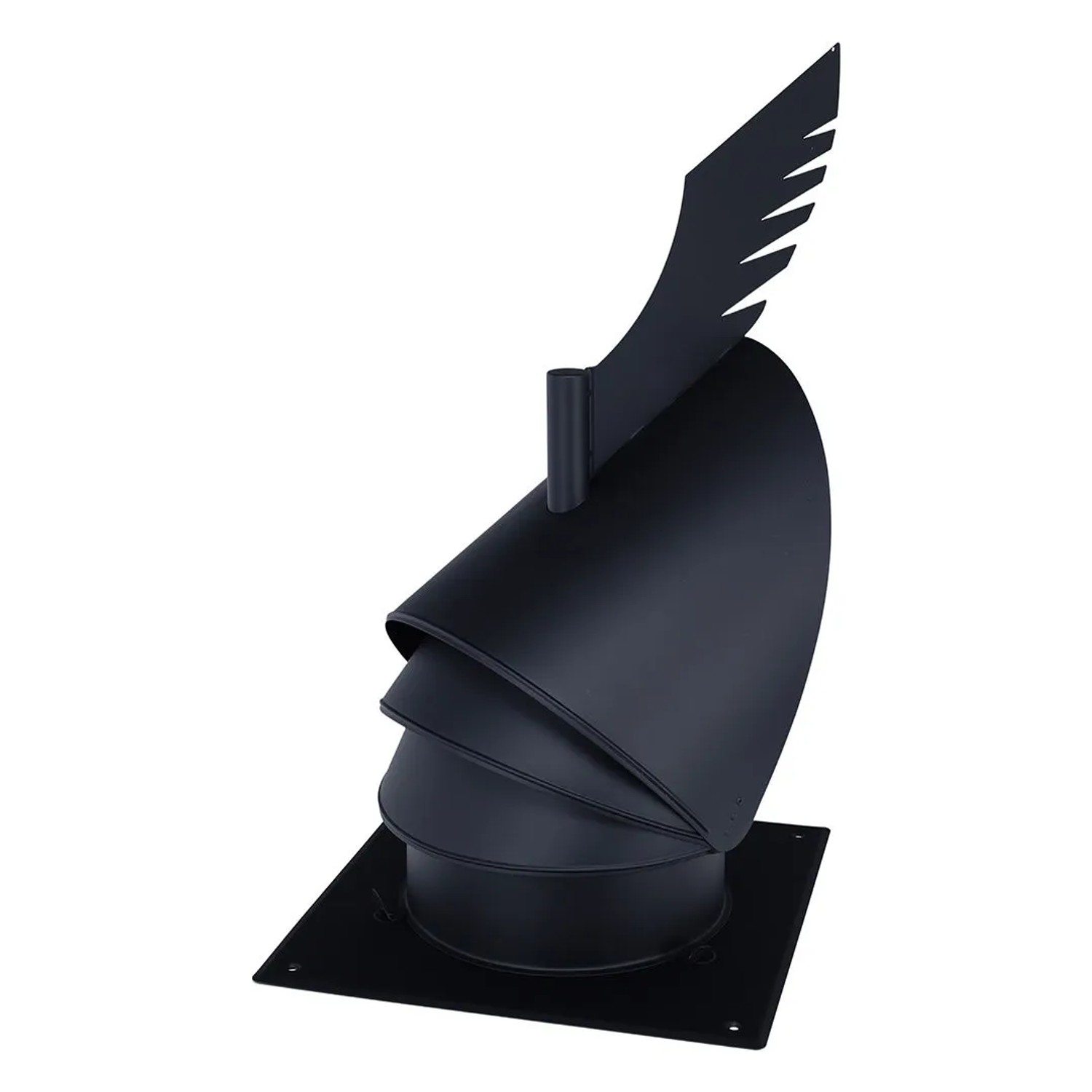 Subtiel Schornsteinaufsatz Rotowent Dragon 1 Mit Montageplatte Edelstahl Ø 250 mm Schwarz