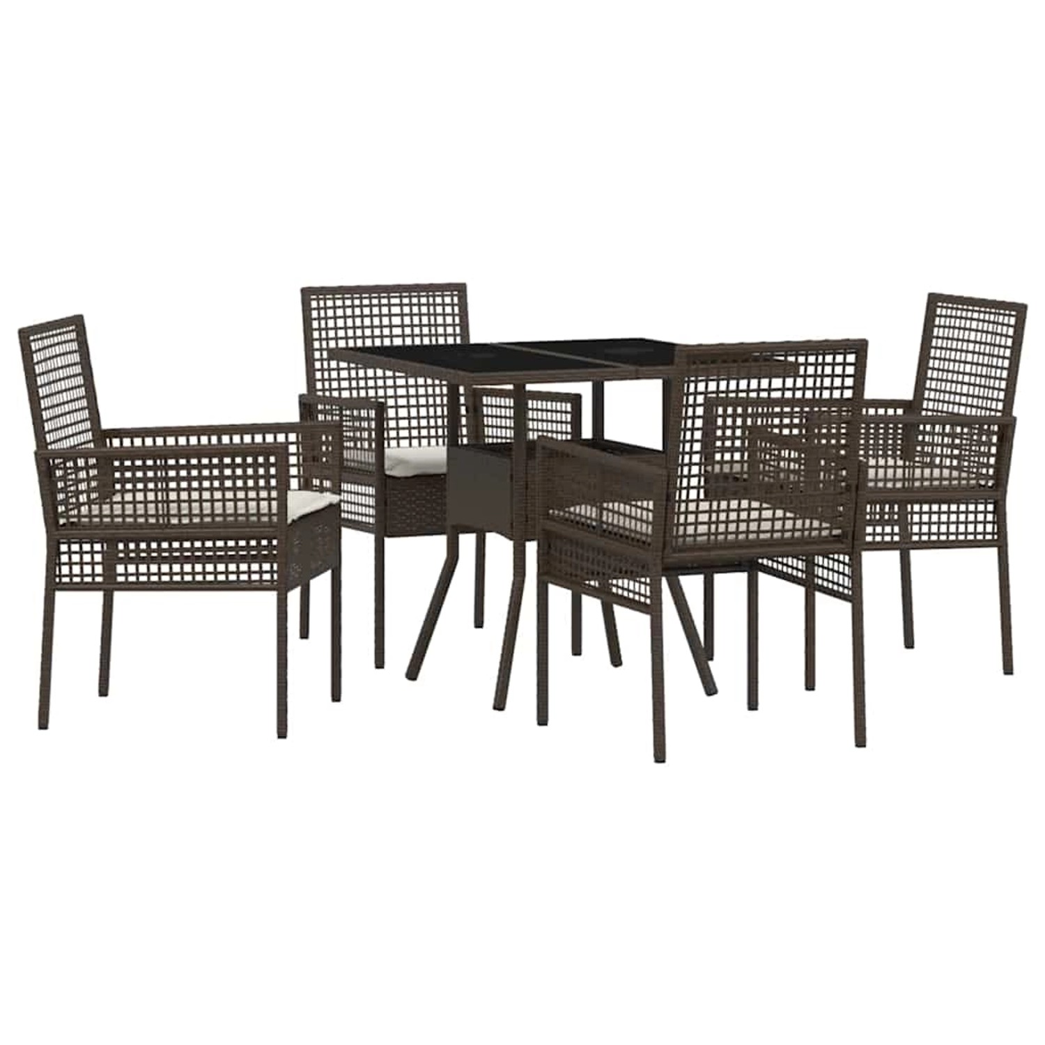 vidaXL Garten Essgruppe 5-Tlg Braun Poly Rattan 3334926 günstig online kaufen