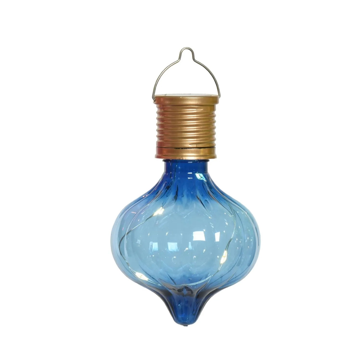 Marelida LED Solar Glühbirne Kugelleuchte Solarleuchte Gartendeko Terrasse Balkon Blau