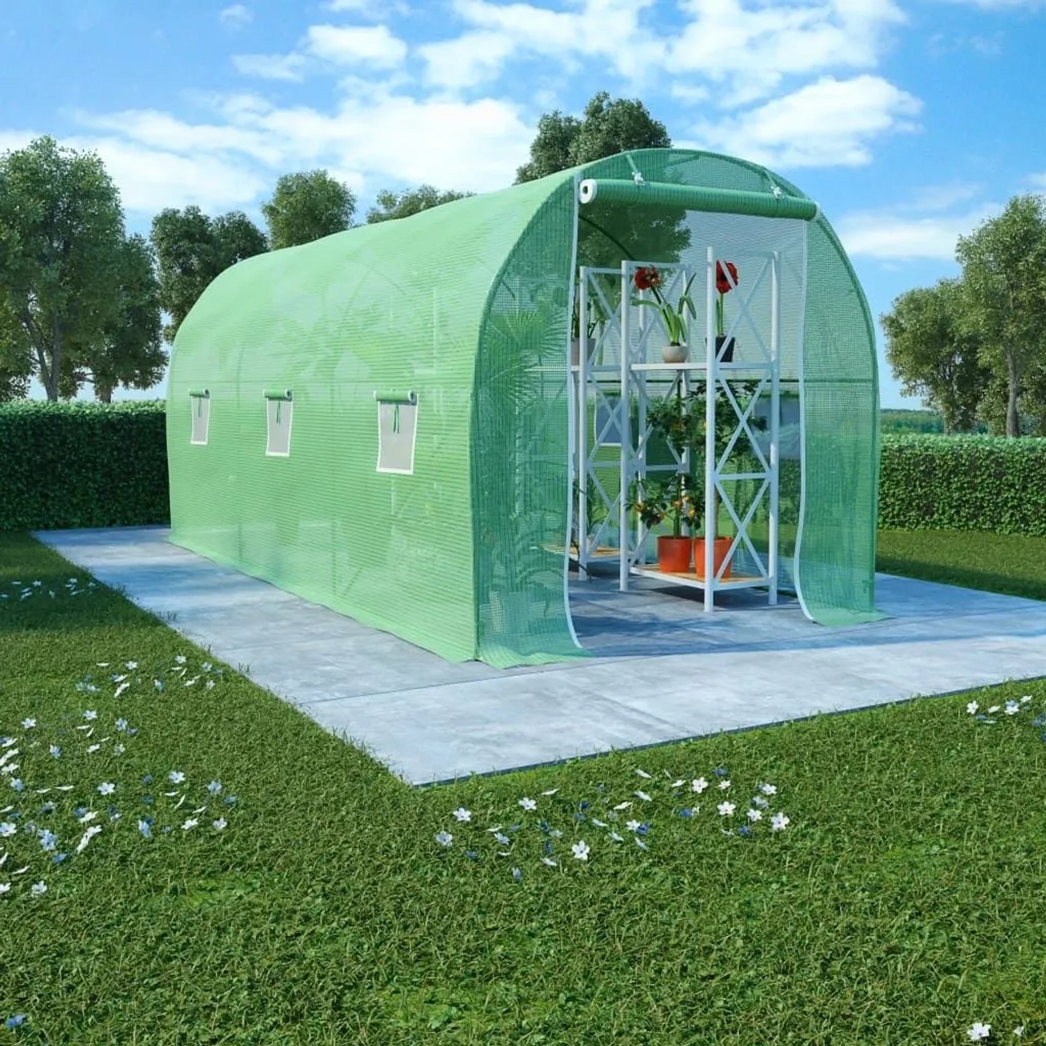 vidaXL Gewächshaus 9 m² 4,5x2x2 m 48165_2