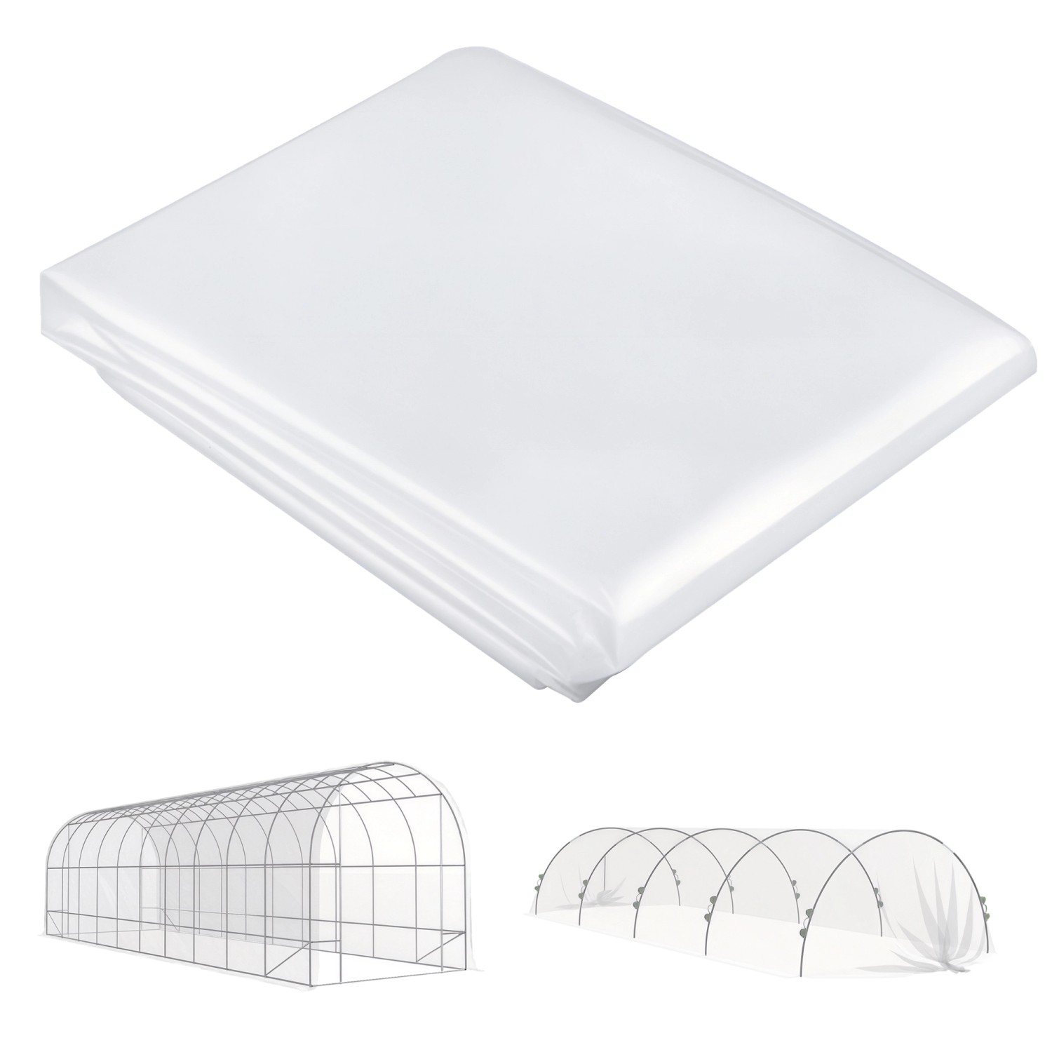 Outsunny Gewächshausfolie Wasserdicht Gartenfolie Kunststoff Transparent günstig online kaufen