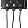 Heissner Hybrid Solar-Teichpumpen-Set Steuerung mit Display und Kabelanschlüssen.