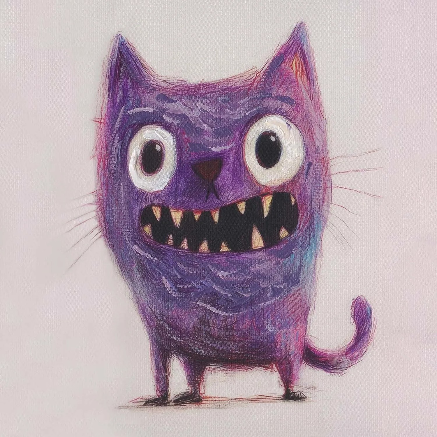 Art Universe Leinwandbild Purple Monster 40 x 40 cm