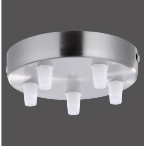 Just Light Lampen-Baldachin, 5-flammig, Stahlfarben für Pendelleuchten.