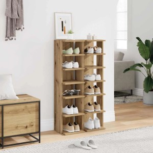 vidaXL Schuhschränke 2 Stk Artisan-Eiche 28x27x102 cm Holzwerkstoff 856667