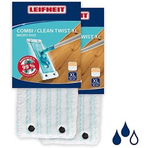 Leifheit Wischbezug 2er Set Combi/CLEAN TWIST XL, 42cm, für glatte Böden.