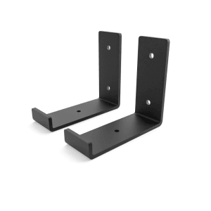 2er Set HEVVA Regalhalterung RIEDBERG, 10 cm tief, schwarz, für Wandregale.