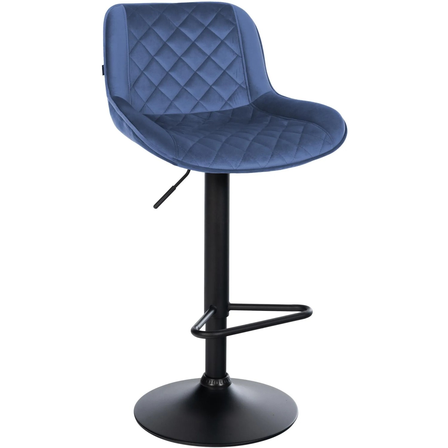 DELUKE Barhocker KUHAR Samt Blau 50x52x84cm Barstuhl Höhenverstellbar Mit Lehne Drehbar Tresenhocker Tresenstuhl