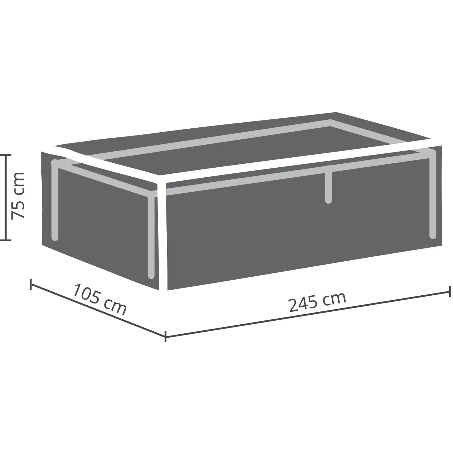 Perel Gartenmöbel-Schutzhülle – Rechteckig 245x150x95 Cm, Wasserdicht & UV-beständig, Grau