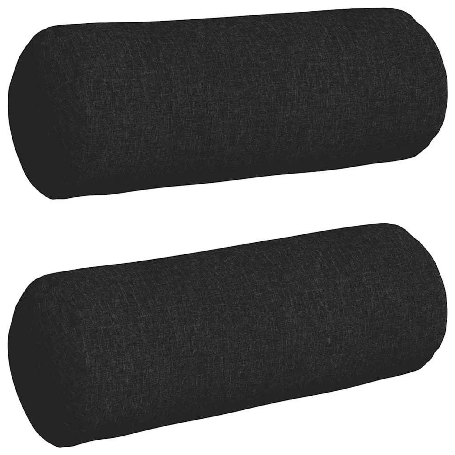 vidaXL Bolsterkissen 2 Stück Schwarz Ø 25 x 70 cm Stoff 42014313