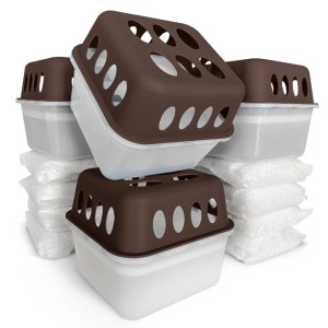 KARAT Luftentfeuchter Hava 4er-Set in Braun mit Nachfüllbeuteln gegen Feuchtigkeit.