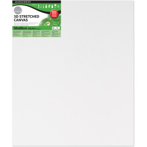 Daler-Rowney Simply 3D Keilrahmen, 50x60 cm, bespannt mit weißer Baumwolle, mittlere Körnung.