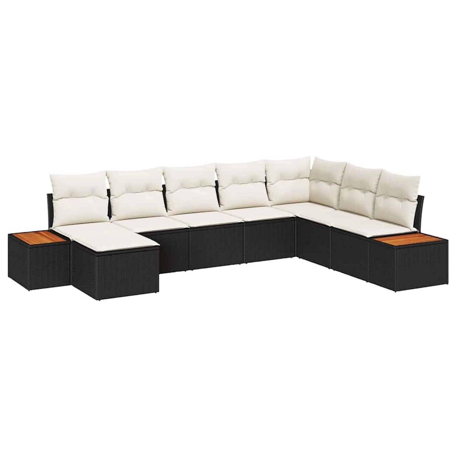 vidaXL Garten-Sofa-Set mit Kissen 8-Tlg Schwarz Poly Rattan 3348143 günstig online kaufen