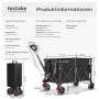 Faltbarer, schwarzer Bollerwagen von Tectake mit Kunststoffrädern für Camping & Freizeit.