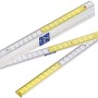 LUX Holzgliedermaßstab Comfort 2 m, gelb-weiß lackiert, aus Buchenholz für präzises Messen.