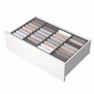 Sekey Aufbewahrungsbox Schubladen Organizer aus Vliesstoff Faltbare Stoffboxen 4er Set 17,5 x 41 x 11 cm für MALM Kommode mit Längsfächern für Wäsche
