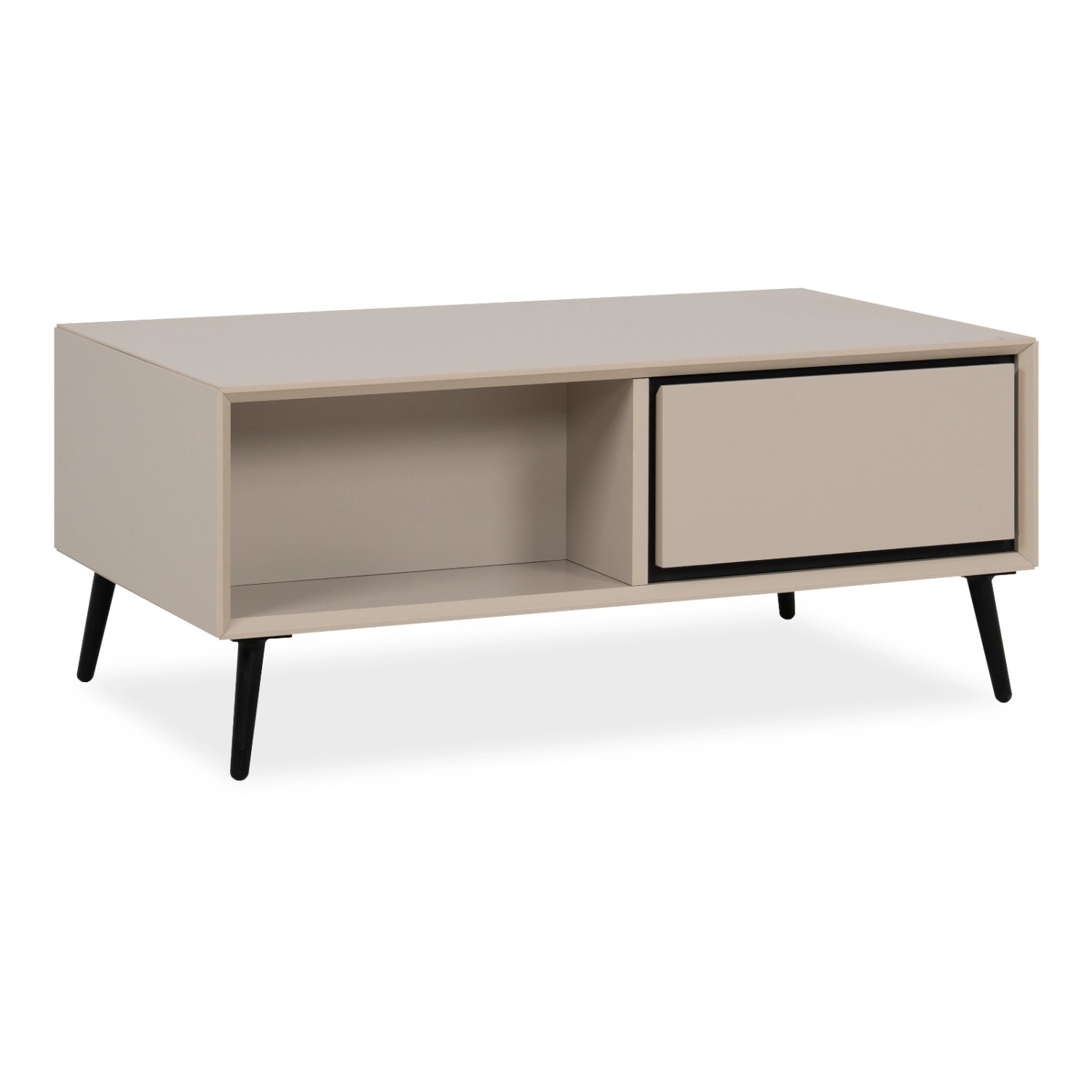 Furn.Design Couchtisch Sand und Schwarz 94 cm mit Stauraum Brebbia günstig online kaufen