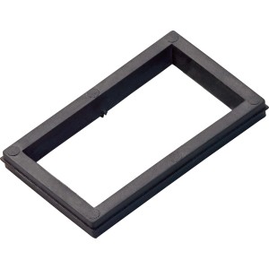 Schwarze Rahmendichtung aus Gummi für WC-Spülkästen, rechteckig, 63x38 mm.