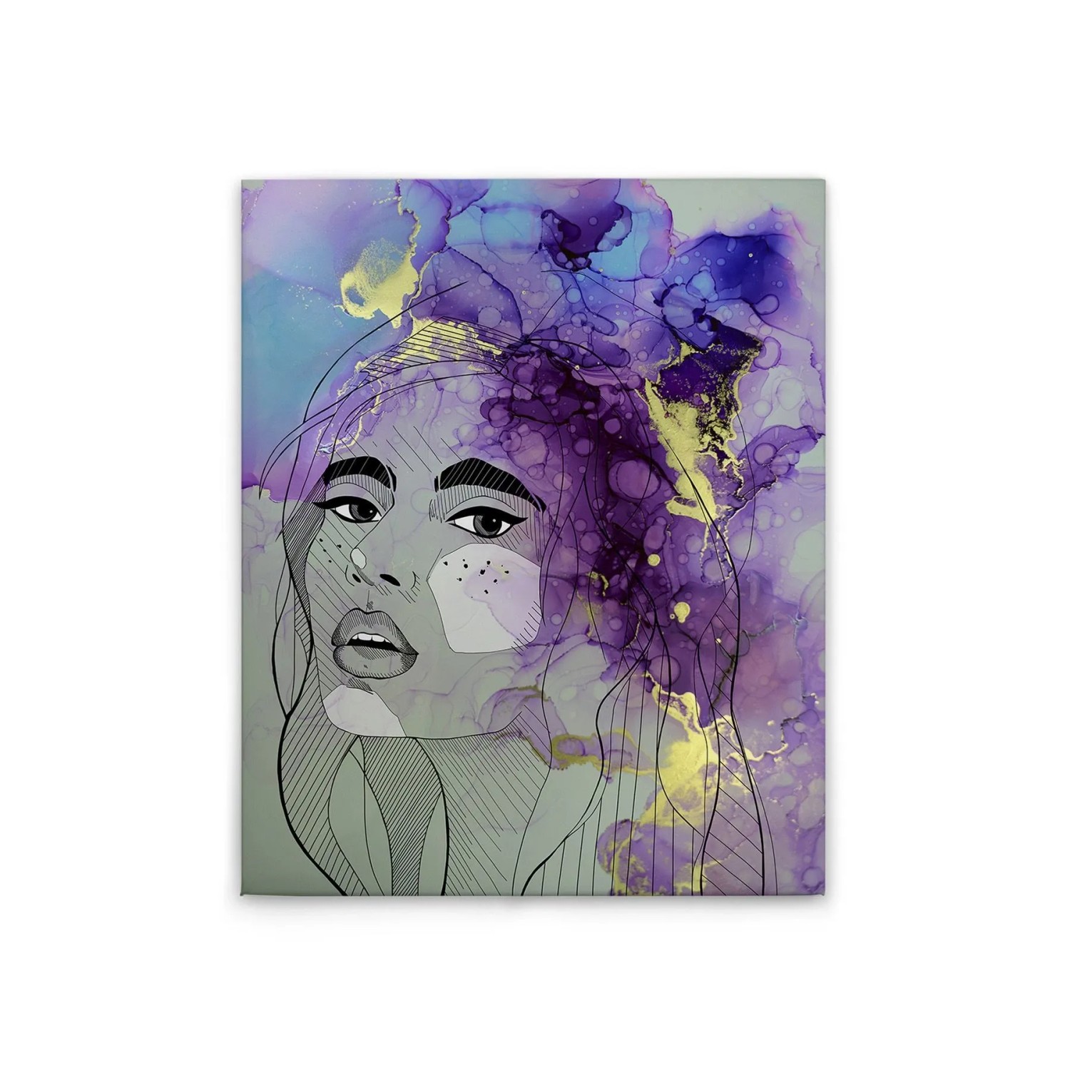 Tadessi Leinwandbild - M1-No.50772 - Aquarell Frau - 40 x 50 cm - Querformat