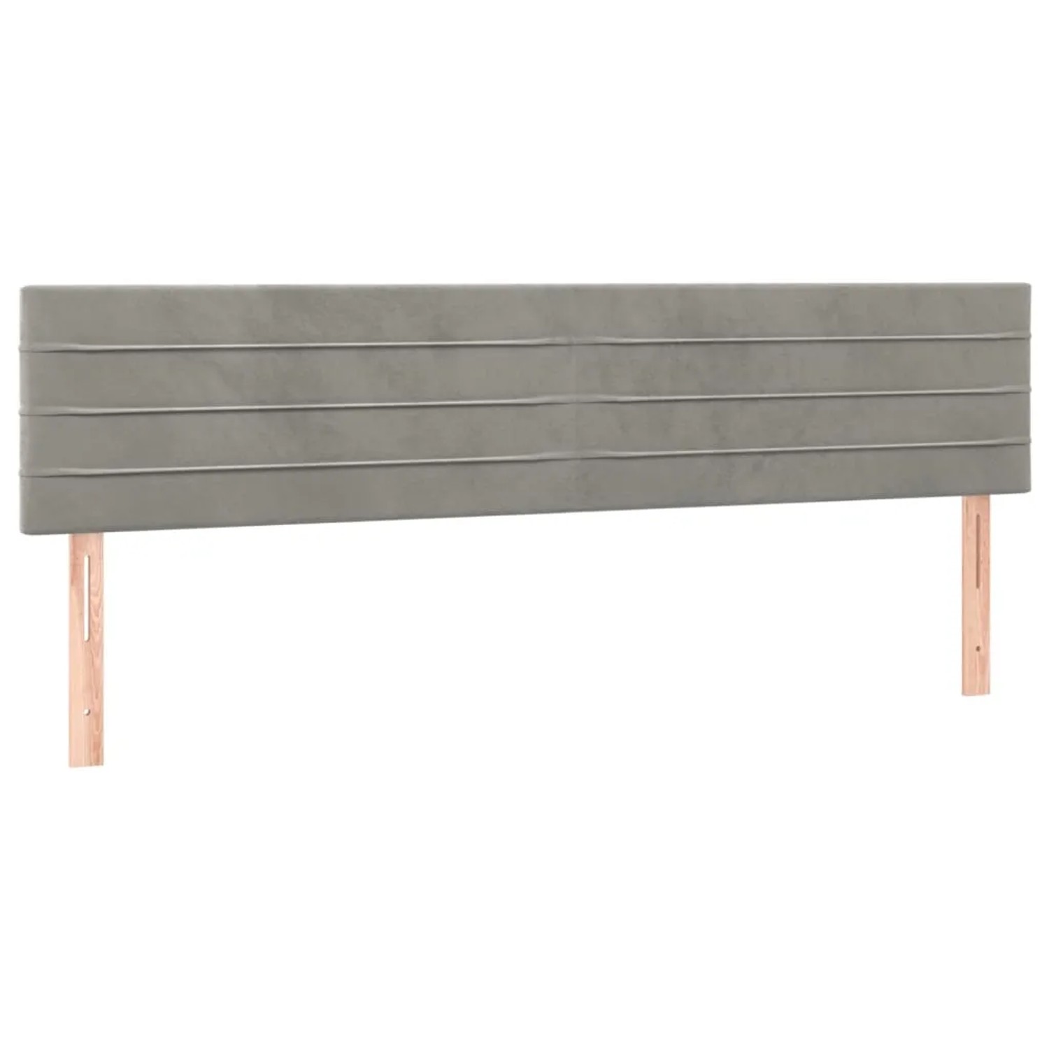 Boxspringbett vidaXL, hellgrau, 160x200 cm, Samt. Bett mit Kopfteil und Holzfüßen.